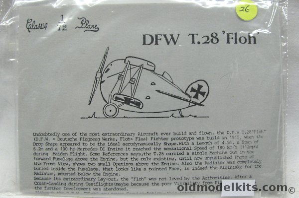 Classic Plane 1/72 DFW-28 (T28) Floh (Flea) plastic model kit